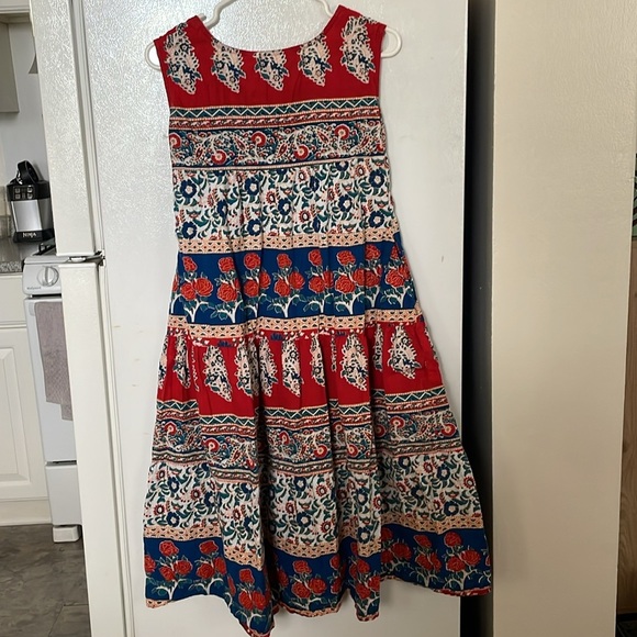 La Cera Petite Large 100% Cotton Floral Patterned Sleeveless Dress Pockets - Picture 6 of 9